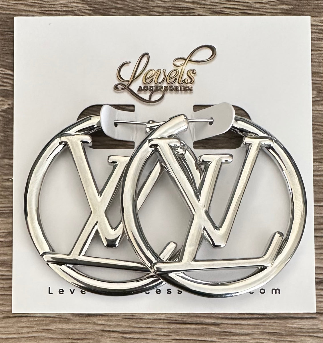 silver louis vuitton hoop earrings
