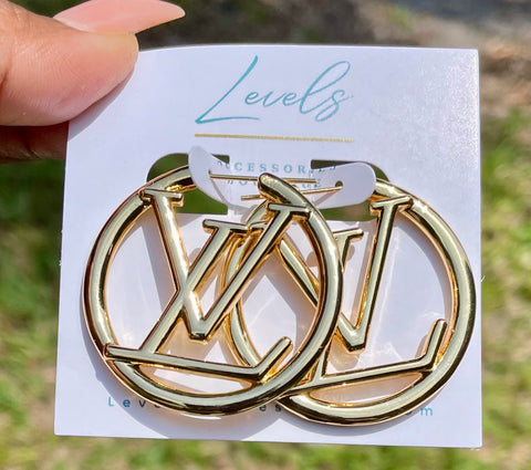 “LV- I" Hoops - Gold