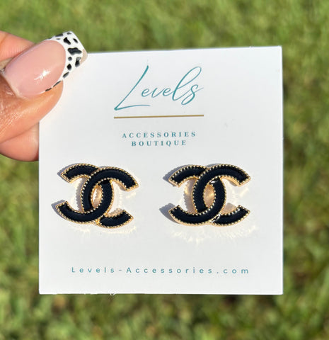 “CC VI” Earrings - Black