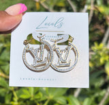 “LV Glam" Mini Hoops Gold