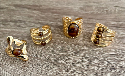 Tiger Eye Ring Set