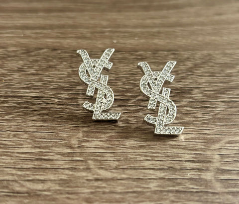 “YSL Glam IIIb” Silver Earrings