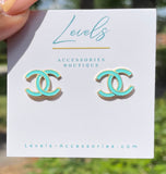 “CC VI” Earrings - Aqua