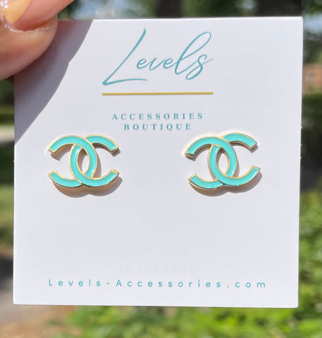 “CC VI” Earrings - Aqua