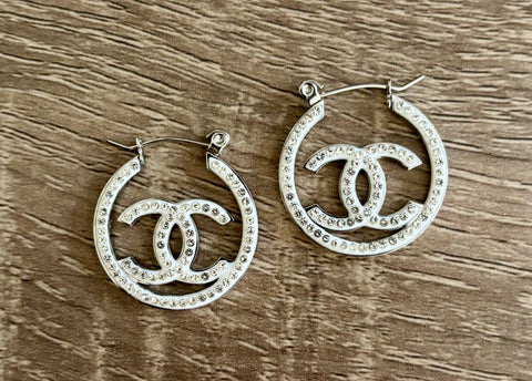 “CC Glam" Mini Hoops Silver