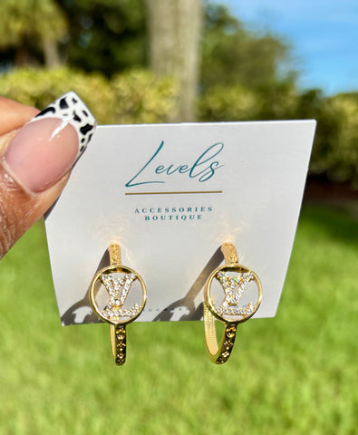 “LV Glam" Hoops Small