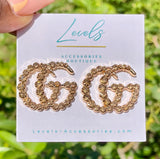 “Glam GG” Champagne -Earrings Lrg