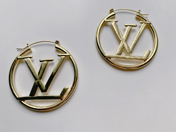 Louis Vuitton LV Inclusion Hoop Earrings - Clear, Brass Hoop